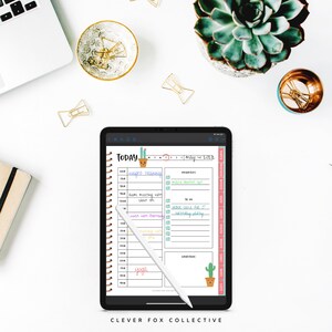 Kawaii Cactuses and Watercolor Digital Planner, Best Digital Planner, GoodNotes Planner, Ipad Planner Ipad Pro Planner, Undated Planner