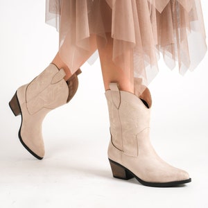 Cowboy enkellaarzen, handgemaakte cowgirllaarzen dames, westernlaarzen dames, vintage rodeolaarzen, countryfestivallaarzen, boho-cowboylaarzen