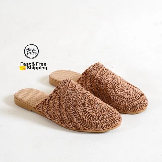 Pantuflas de encaje hechas a mano para mujer: elegantes pantuflas