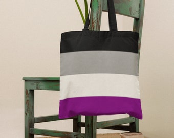 Asexual Pride Flagge Einkaufstasche, LGBTQ+ Canvas Shopper