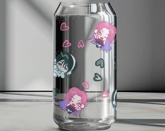 Alien stage Glass Sua X Mizi | Clear can glass | Anime | Fan-Made | Gift | Cute | Yuri | GL