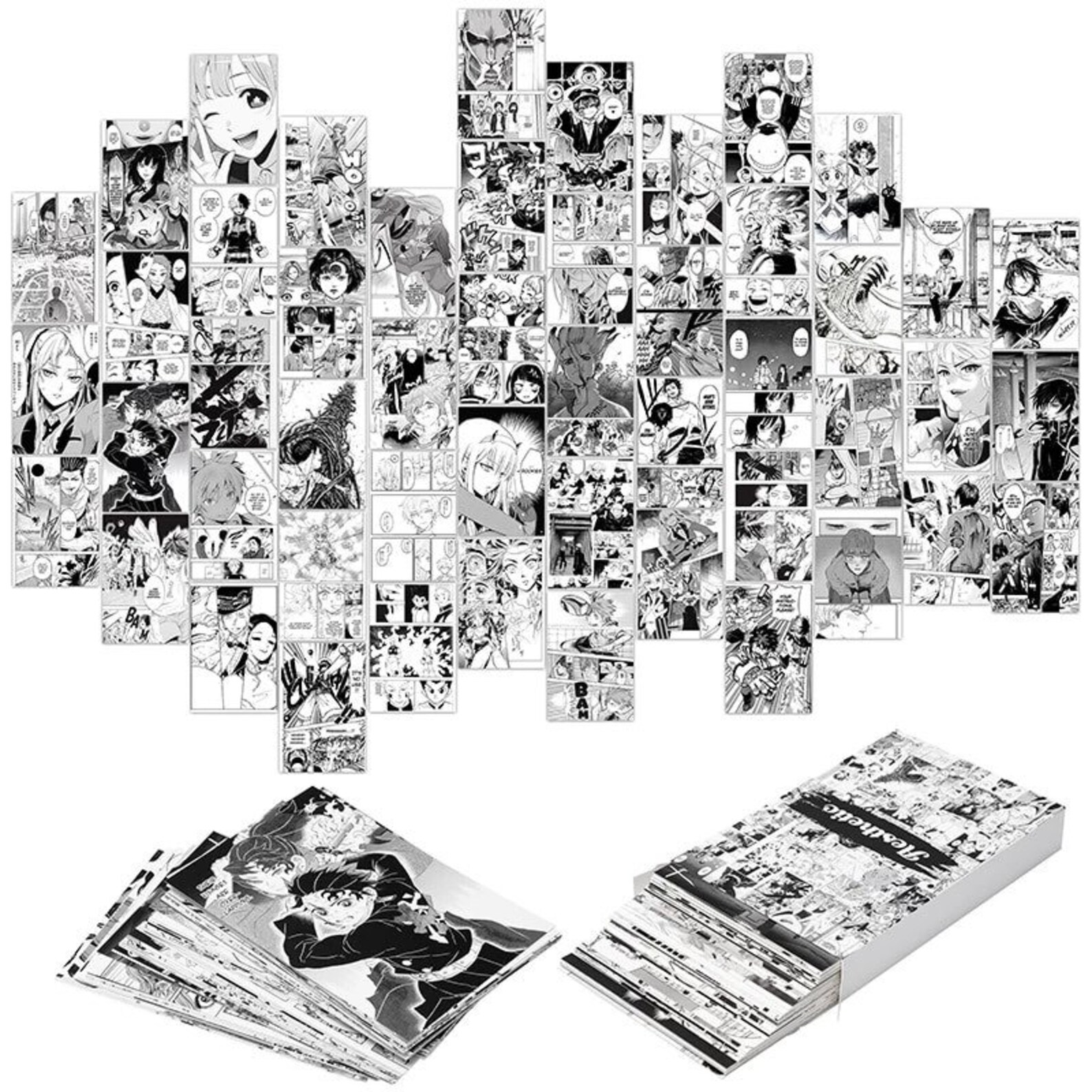 Custom Anime Wall Decor Black and White Anime Manga Etsy