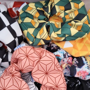 Anime Inspired Japanese Fabric Scrunchies | Oxford Fabric | Handmade | Anime | Manga | Japan | Gift