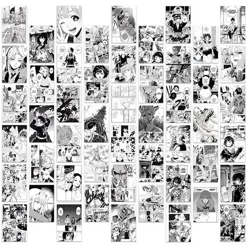 Custom Anime Wall Decor Black and White Anime Manga Etsy