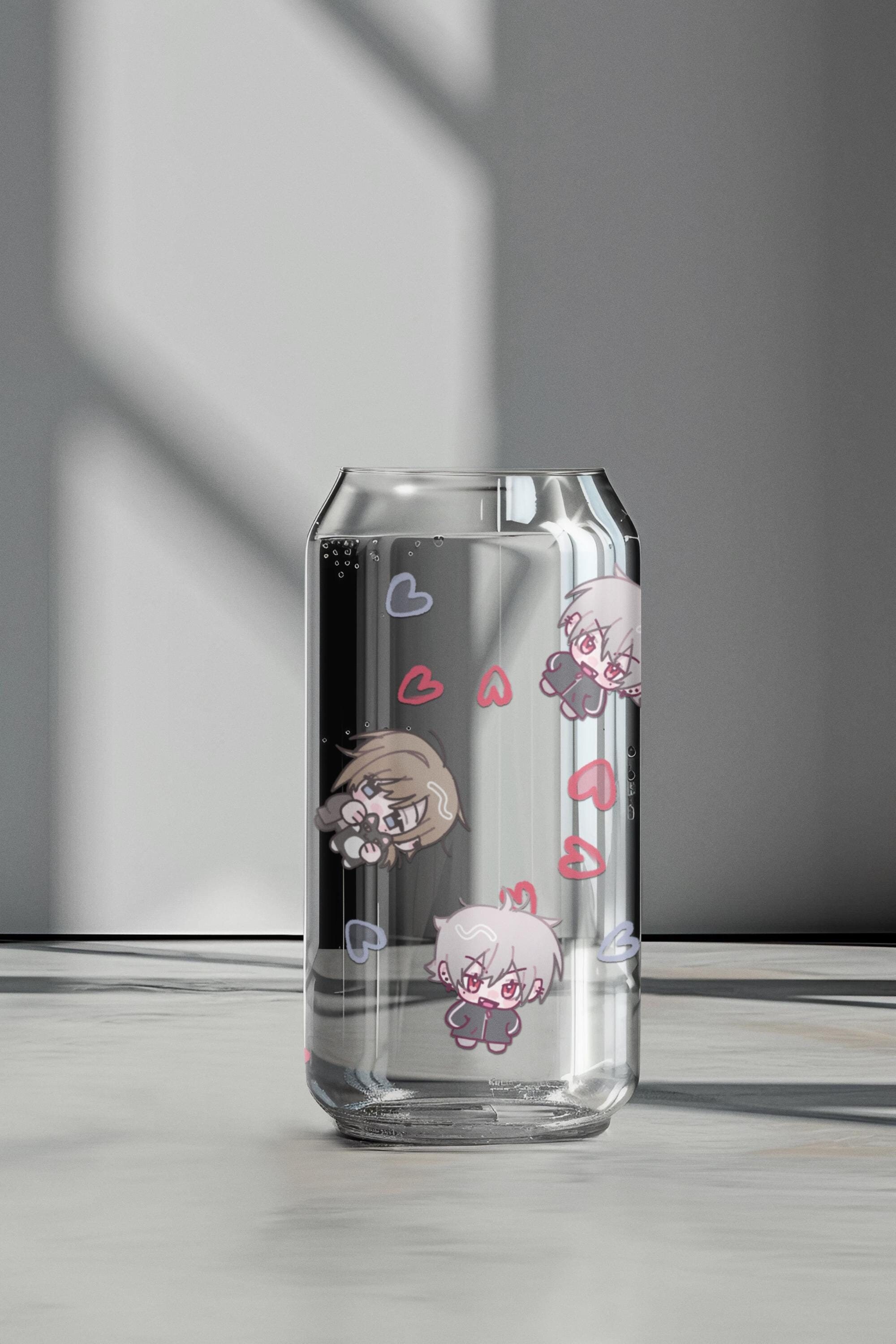Nijisanji JP Kuzuha  & Kanae | Clear can glass | Anime | Fan-Made | Gift | Cute | Yaoi | BL