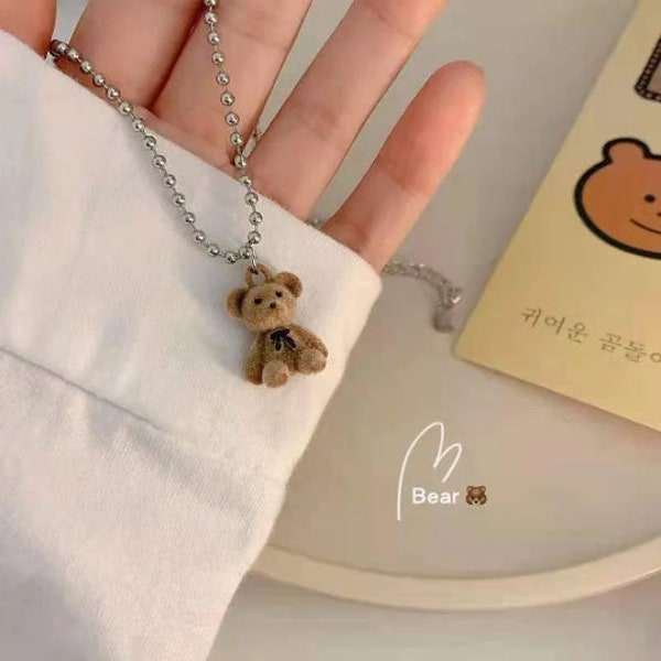 Teddy Necklace | Charm Necklace | Cute | Simple | Novelty | Gift