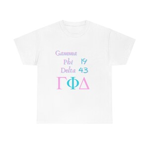 Gamma Phi Delta Paraphernalia, Gamma Phi Delta Sorority Tee, Gamma Bild Custom Shirt