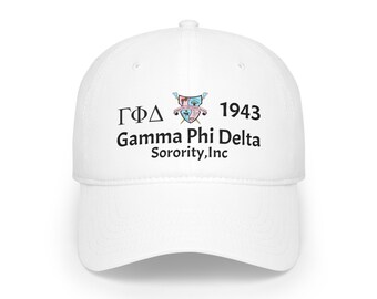 Go Greek Chic Gamma Phi Beta Sorority Baseball Cap - Pink Gradient Embroidered, Adjustable Strap