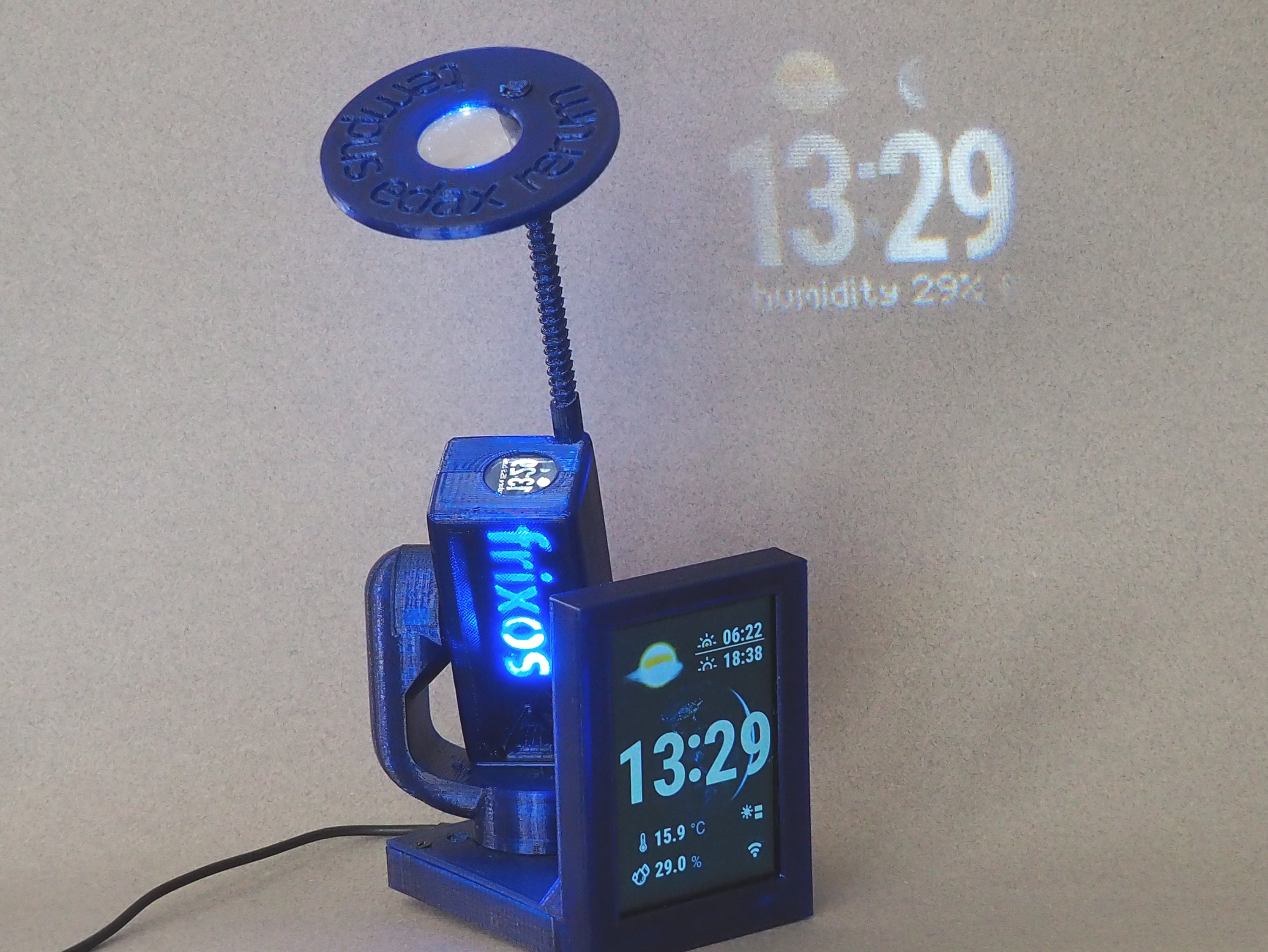 Frixos Daylight Projection Clock Etsy