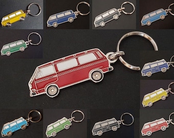 Transporter T3 and Westfalia metal keychain, Combi