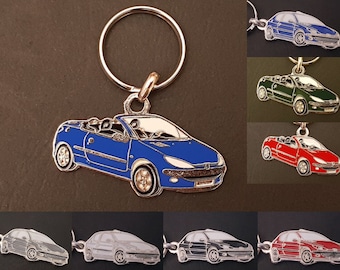 Metal key ring Peugeot 206cc and 206 coupe