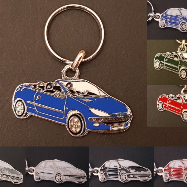 Metal key ring Peugeot 206cc and 206 coupe