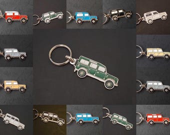 Land Rover 90, 110 and Range Rover Classic key ring - enameled metal