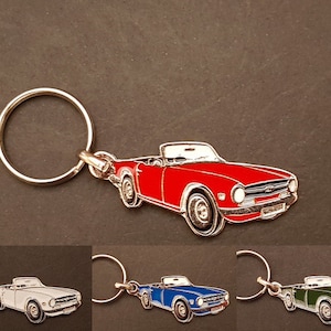 Triumph TR6 metal key ring