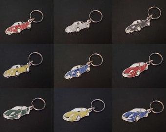 Fiat Barchetta and Fiat Coupé keychains - various colours - enamelled metal