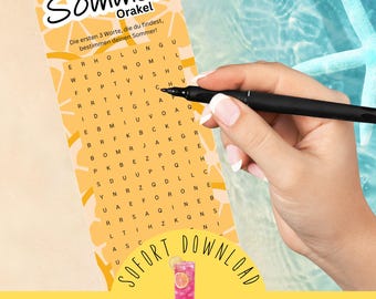 Sommer Orakel Wortsuche zum Ausdrucken