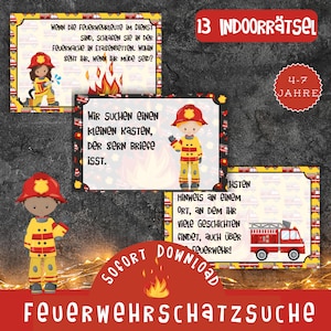 Chasse au trésor des pompiers pour l'anniversaire des enfants / Chasse au trésor des pompiers imprimable / Chasse au trésor en salle pompier / PDF