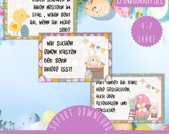 Ready-made Easter treasure hunt / Easter scavenger hunt / indoor rally for children / Easter celebrations with children / Easter egg hunt / Easter bunny PDF