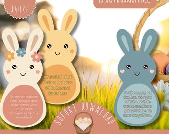 Outdoor Easter Bunny Treasure Hunt to Print / Easter Scavenger Hunt in the Garden / Egg Hunt Outside in PDF Format