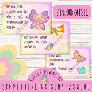 Schmetterling Schatzsuche zum Ausdrucken / Schnitzeljagd / Kindergeburtstag Spiel / Mottoparty / Frühling Spiel / Kinderbeschäftigung / PDF