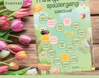 Spring treasure hunt / Neighborhood scavenger hunt / Discovering nature with children / Mindfulness with children