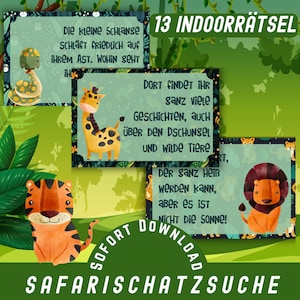 Safari treasure hunt for children&#39;s birthday / Zoo treasure hunt / Animals treasure hunt for children&#39;s birthday / Zoo birthday