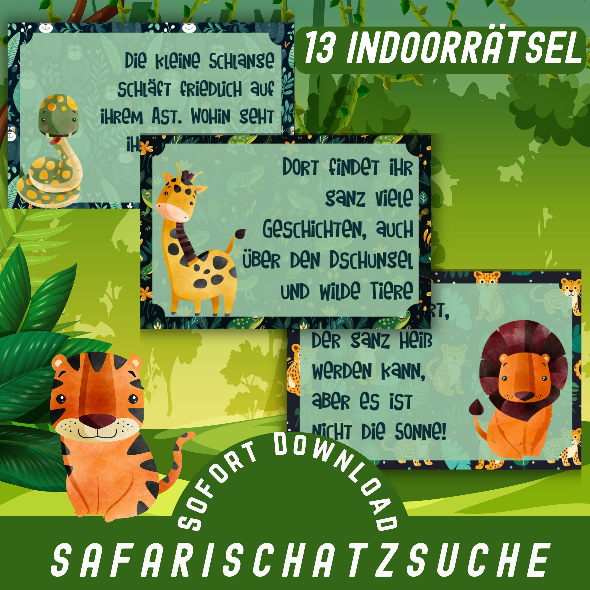 Safari treasure hunt for children's birthday / Zoo treasure hunt / Animals treasure hunt for children's birthday / Zoo birthday