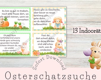 Ausdruckbare Indoor Schatzsuche Ostern / Osterschatzsuche für Kinder / Osterschnitzeljagd für Kinder im Haus
