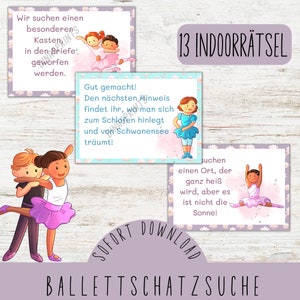 Ballet treasure hunt for children&#39;s birthdays / Ballerina scavenger hunt to print / Indoor treasure hunt / Theme party dancing / PDF
