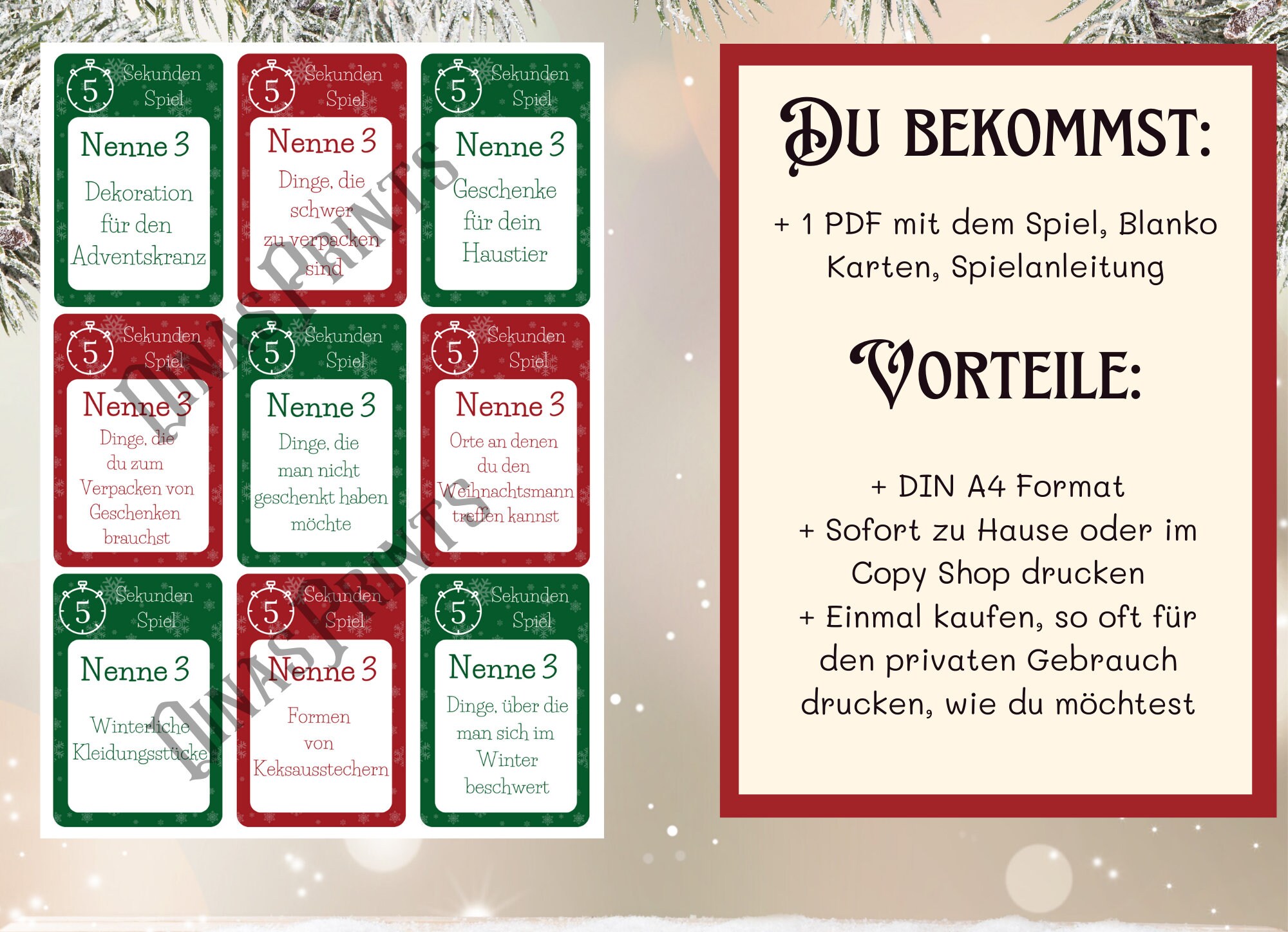 5 Second Family Christmas Game / Christmas Family Game / Christmas Game