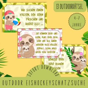 Outdoor sloth treasure hunt to print / sloth scavenger hunt in the garden / children's birthday activity PDF