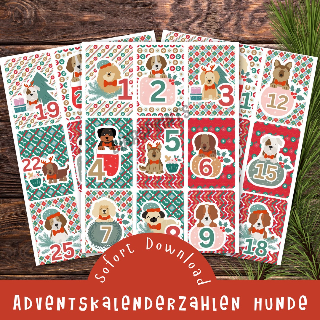 DIY Advent Calendar Numbers Dogs / Advent Calendar Numbers / Dog Advent Calendar / Gift for Dog
