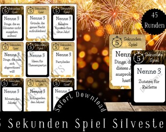 5 Seconds New Year&#39;s Eve Game for Families / Family Game for New Year&#39;s Eve / New Year&#39;s Eve Game / Printable Game New Year&#39;s Eve