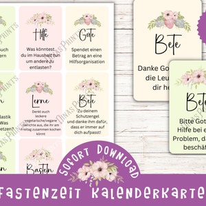 Fastenzeit mit Kindern / Osterzeit mit Kindern / Kirchenjahr mit Kindern / Ostern Countdown / Fastenzeit Feiern mit Kindern / Karten