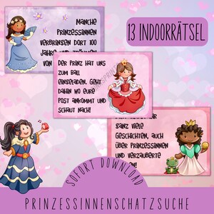 Caccia al tesoro della principessa da stampare / caccia al tesoro della principessa / compleanno da favola / attività per il compleanno dei bambini / puzzle PDF