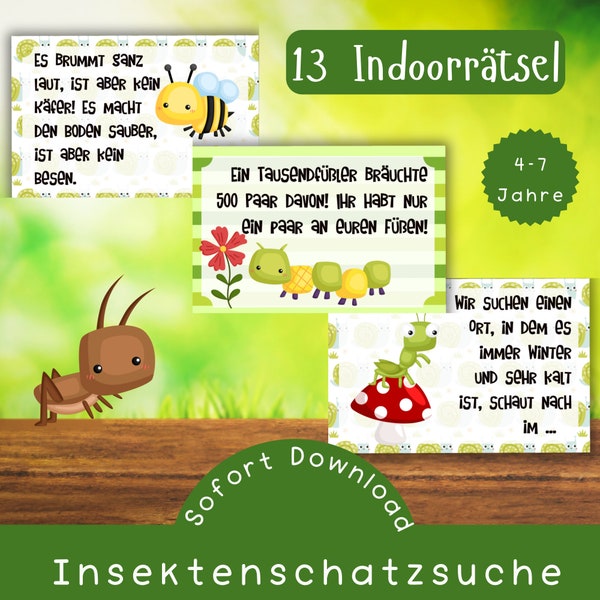 Fertige Insekten Schatzsuche für den Kindergeburtstag / Käfer Schnitzeljagd / Indoor Schatzsuche / Vorschulkind Schatzsuche / PDF