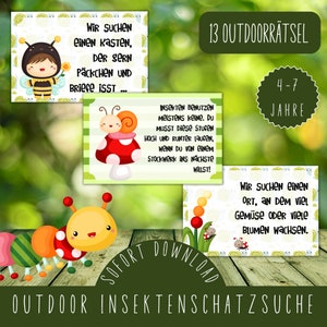 Chasse au trésor d'insectes en plein air à imprimer / chasse au trésor d'insectes dans le jardin / activité anniversaire enfant / chasse au trésor PDF