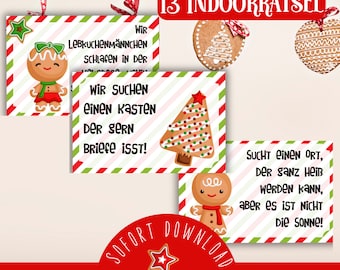 Christmas treasure hunt to print / ready-made gingerbread scavenger hunt / Advent game / indoor treasure hunt