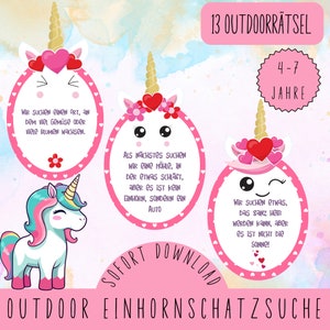 Caccia al tesoro all'unicorno all'aperto / caccia al tesoro all'unicorno in giardino / attività per bambini all'aperto / cacce al tesoro PDF