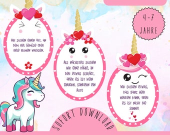 Outdoor Unicorn Treasure Hunt / Unicorn Scavenger Hunt in the Garden / Children's Outdoor Activities / Treasure Hunts PDF