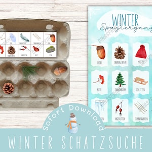 Winter treasure hunt / winter treasure hunt / nature bingo / treasure hunt in nature / children's activity in nature / walk with children