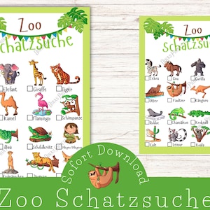 Zoo treasure hunt for children Birthday at the zoo Children&#39;s activity at the zoo Riddles for children Scavenger hunt Animals Hidden object game for elementary school children