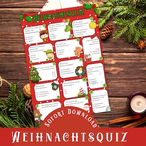 Christmas quiz to print / Christmas puzzles for children / Christmas activities for children / Christmas puzzle sheet / PDF