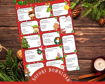 Christmas quiz to print / Christmas puzzles for children / Christmas activities for children / Christmas puzzle sheet / PDF
