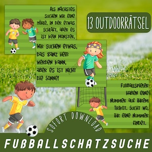 Outdoor football treasure hunt / football scavenger hunt in the garden / ready-made treasure hunt for a child&#39;s birthday party / garden party with children / PDF