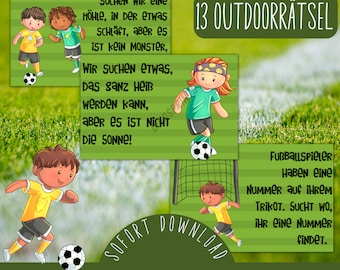 Outdoor football treasure hunt / football scavenger hunt in the garden / finished treasure hunt for the children's birthday party / garden party with children / PDF