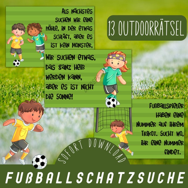 Outdoor football treasure hunt / football scavenger hunt in the garden / finished treasure hunt for the children's birthday party / garden party with children / PDF