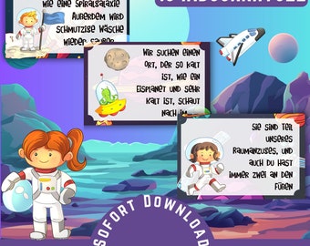 Ready indoor space treasure hunt / astronaut scavenger hunt printable / space treasure hunt / space party / female astronaut game