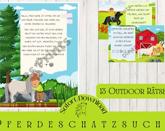 Horse Treasure Hunt / Children's Birthday Treasure Hunt / Horse Girl Treasure Hunt / Riding Children's Birthday / Children's Birthday Labels