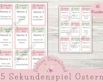 Printable 5 Second Easter Game / Spring Guessing Game / Easter Family Activity / PDF